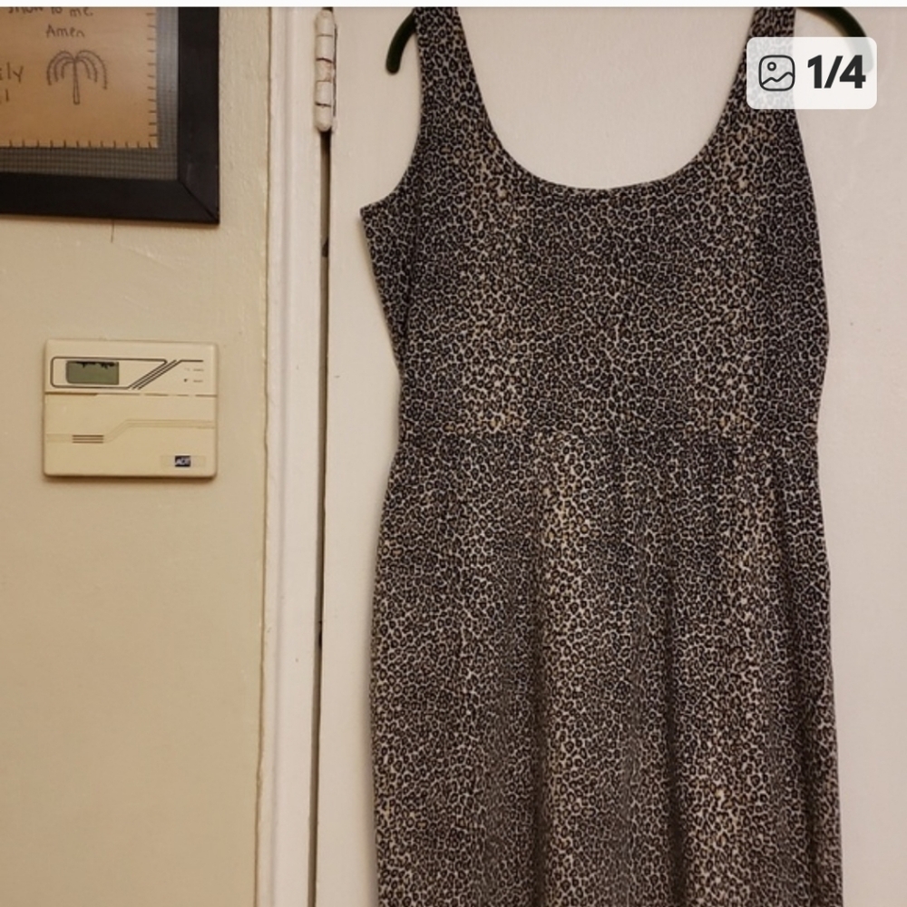 Bettina Riedel Maternity Leopard Print Midi Dress Size L